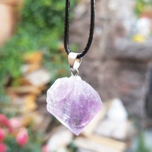 Raw Amethyst Nugget Crystal Healing Necklace